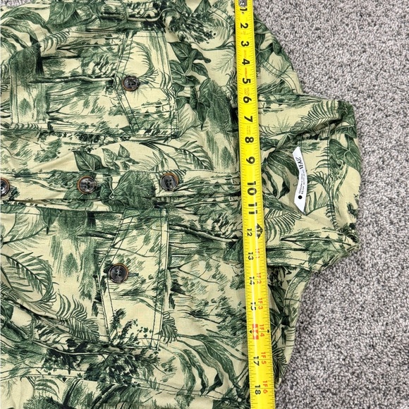 ZARA WRAP Style Green Forest Print PAREO Linen Blend Maxi DRESS SideSlit Women M - Picture 10 of 12